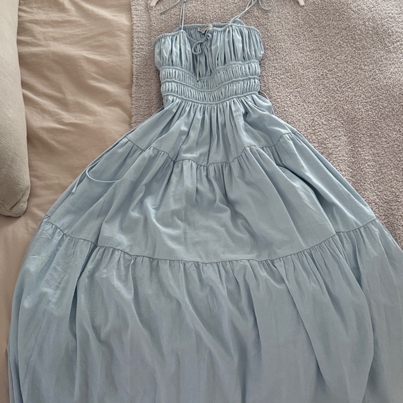 Shirred Midi Poplin Dress - Picture 3 of 5